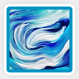 Beautiful Abstract Blue Tsunami Sticker